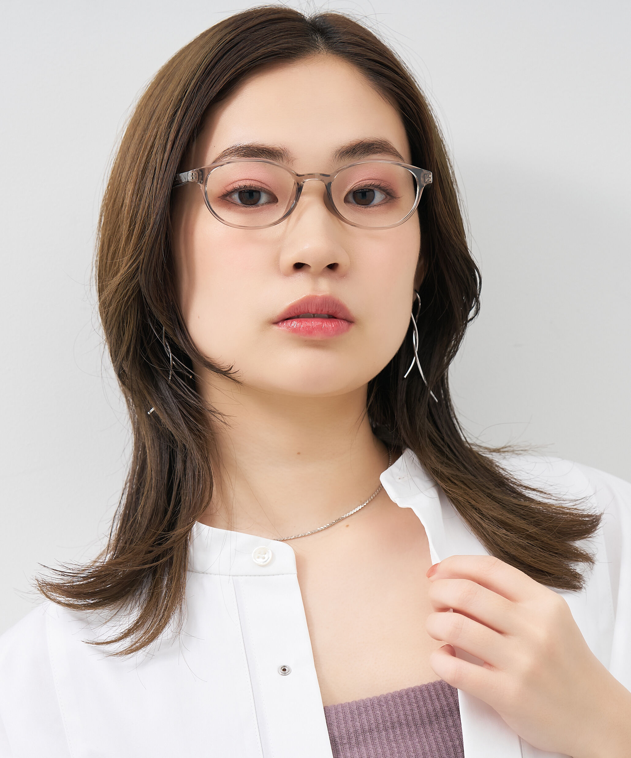  「オーバル型 メガネ｜黒縁 クリア ドット側 水玉 レンズ交換券付き 」|メガネ|