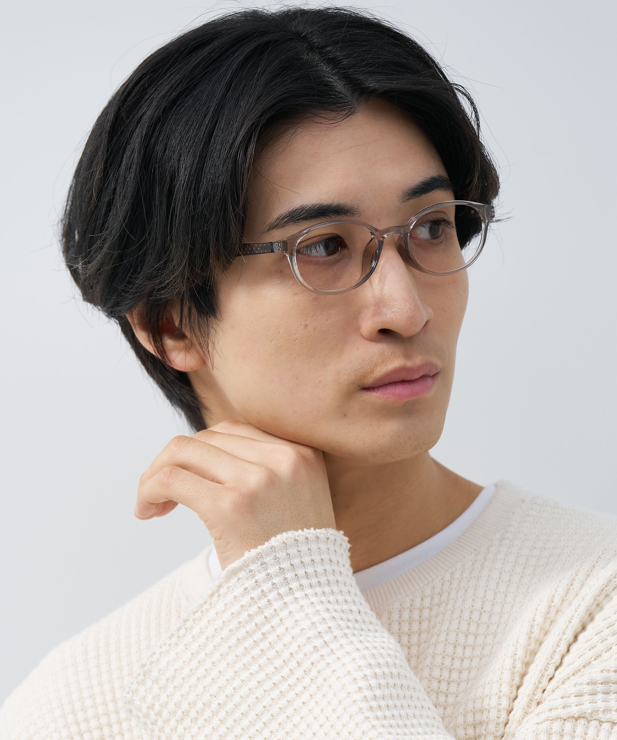  「オーバル型 メガネ｜黒縁 クリア ドット側 水玉 レンズ交換券付き 」|メガネ|