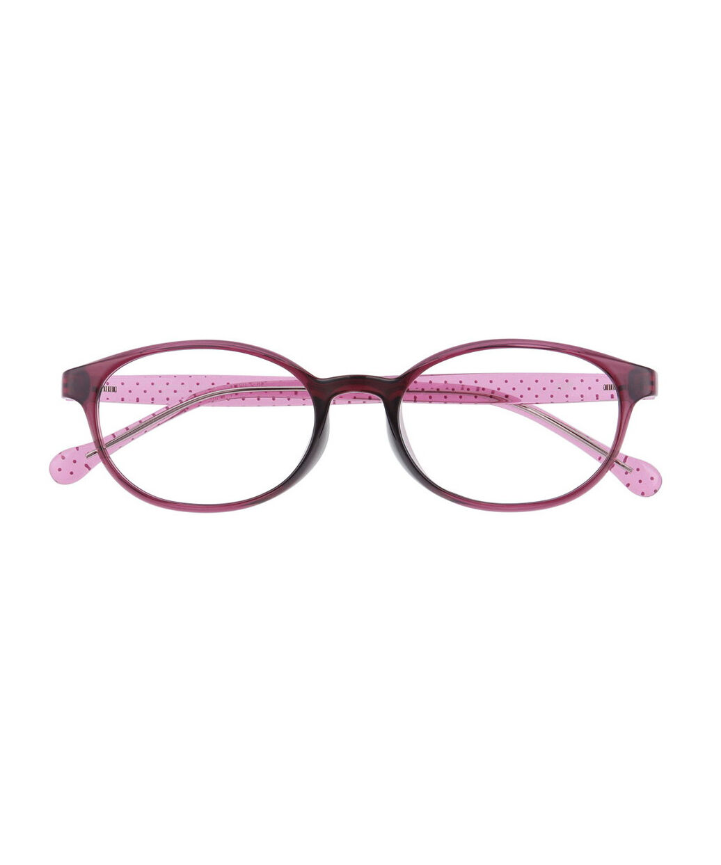  「オーバル型 メガネ｜黒縁 クリア ドット側 水玉 レンズ交換券付き 」|メガネ|