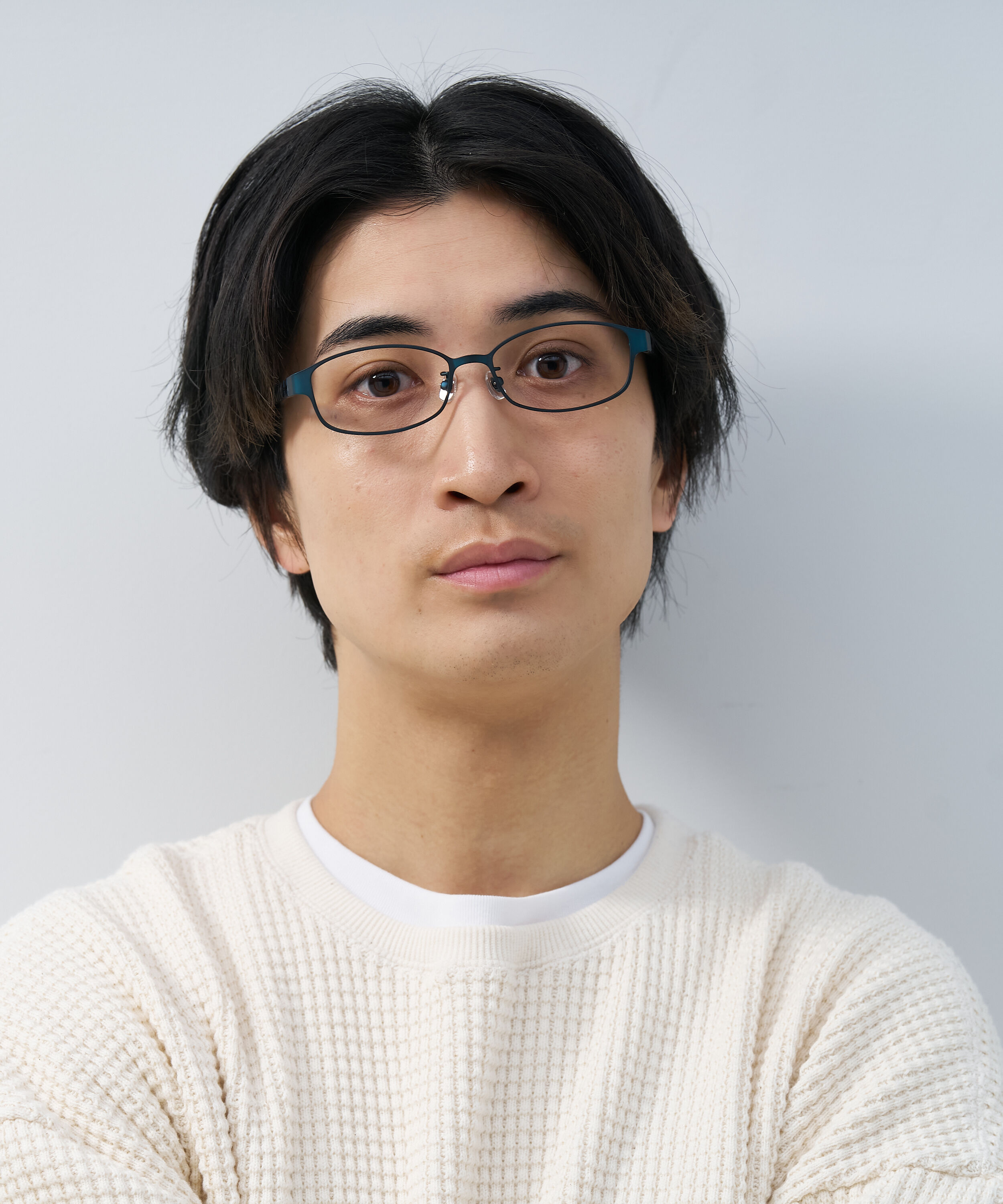  「【アウトレット価格】スクエア型 メガネ｜メタル&times;プラスチック ストライプ レンズ交換券付き」|メガネ|