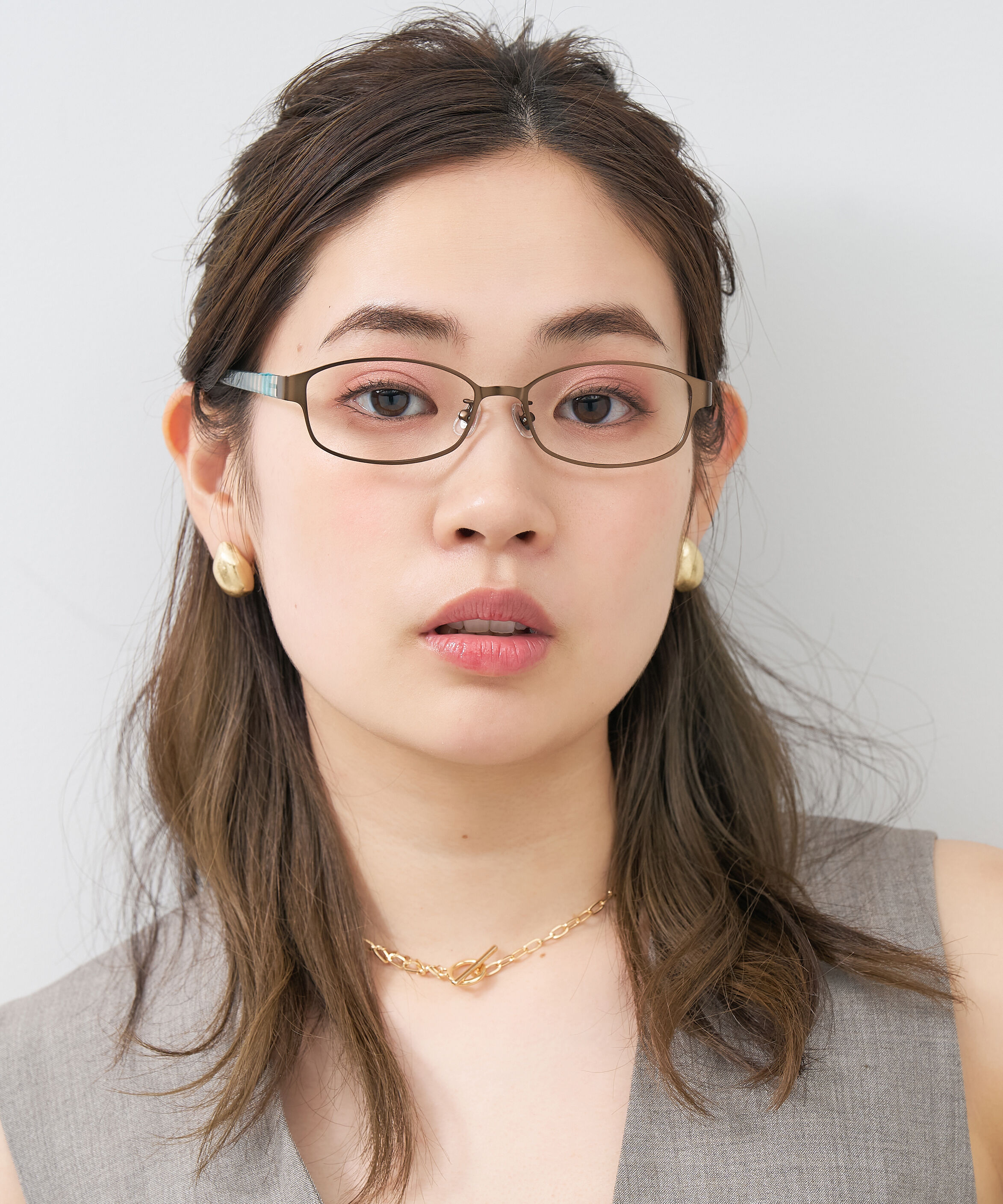  「【アウトレット価格】スクエア型 メガネ｜メタル&times;プラスチック ストライプ レンズ交換券付き」|メガネ|