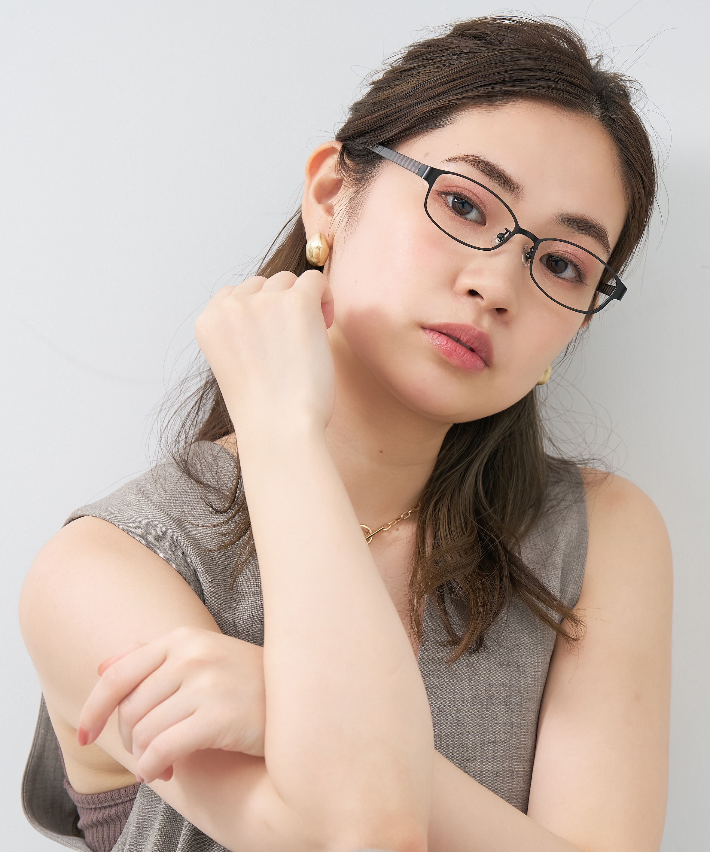  「【アウトレット価格】スクエア型 メガネ｜メタル&times;プラスチック ストライプ レンズ交換券付き」|メガネ|