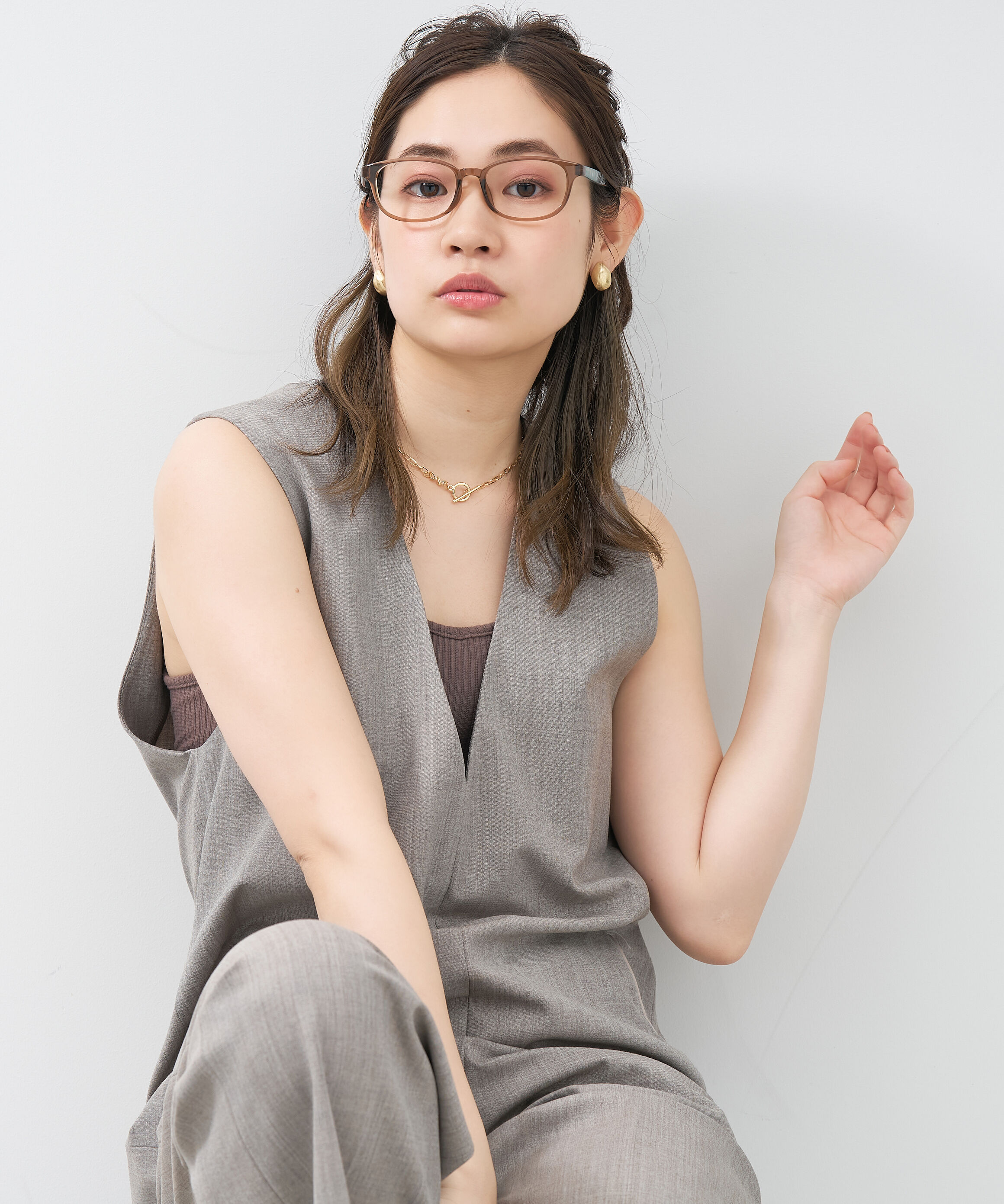  「【アウトレット価格】ウェリントン型 メガネ｜黒縁 クリア ストライプ レンズ交換券付き」|メガネ|