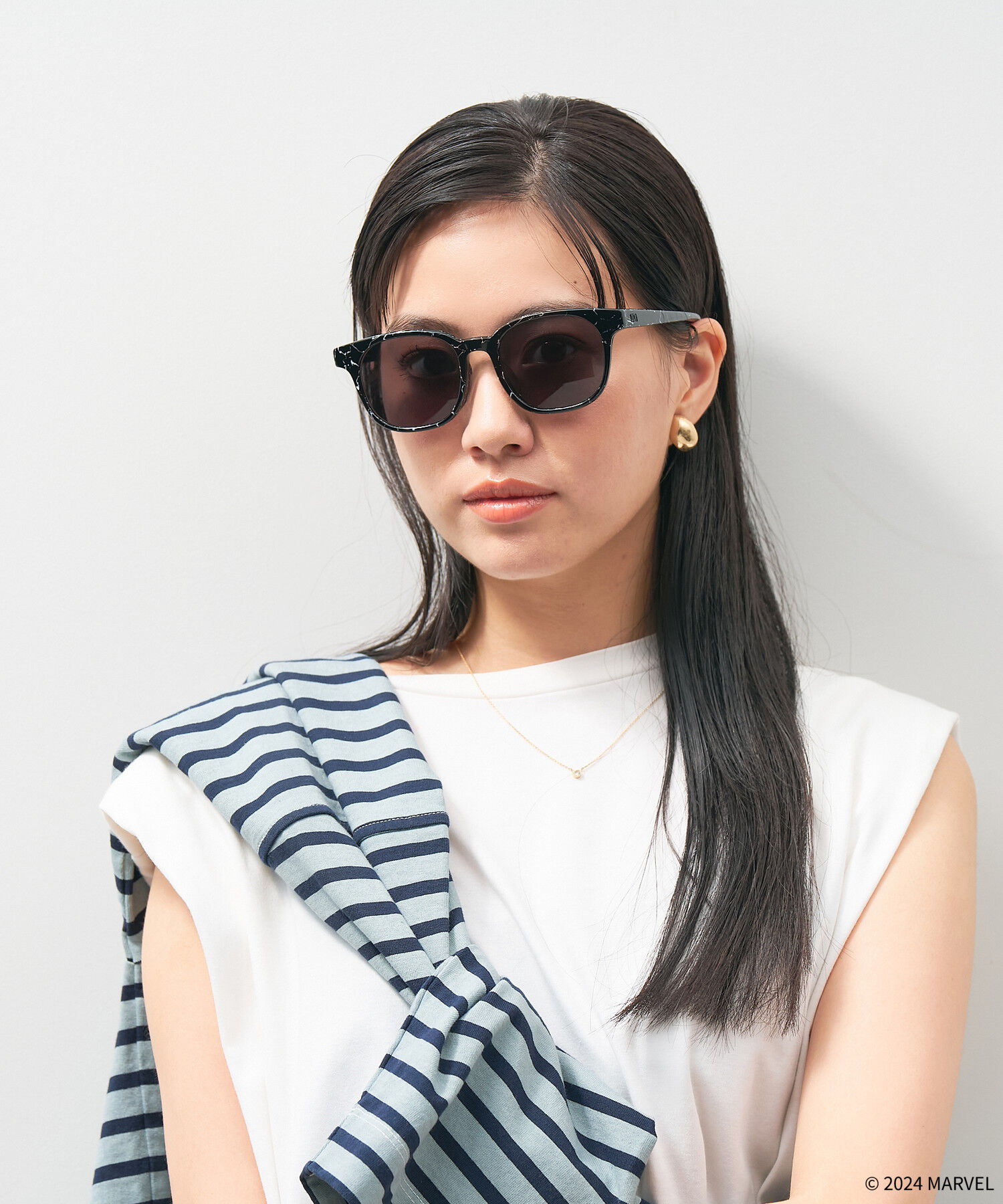  「【WEB限定】MARVEL COLLECTION 2024 ヴェノム ウェリントン型 サングラス スパイダーマン」|サングラス|黒系デミ1