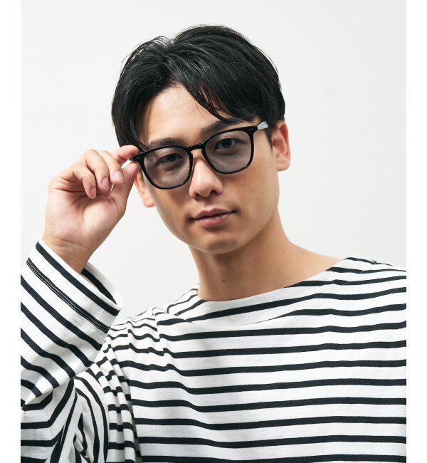  「ウェリントン型 サングラス 黒縁 大きめ カラーレンズ 紫外線対策 UVカット 」|サングラス|