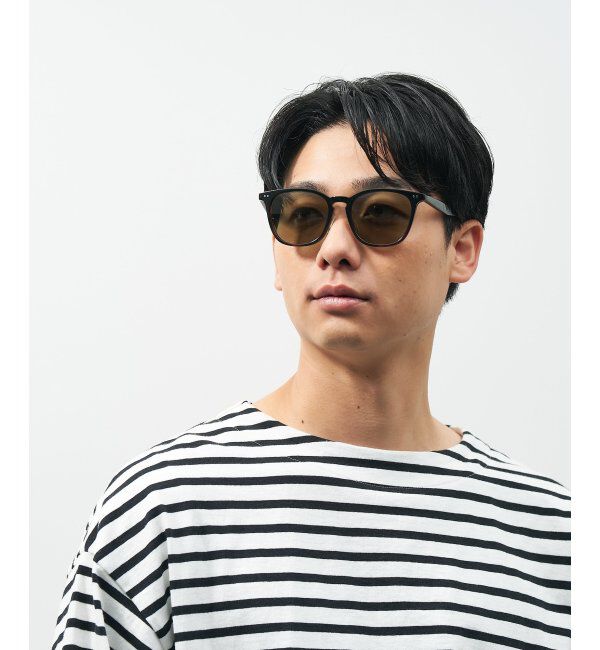  「ウェリントン型 サングラス 黒縁 大きめ カラーレンズ 紫外線対策 UVカット 」|サングラス|