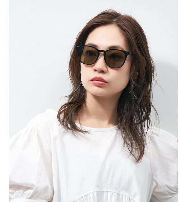  「ウェリントン型 サングラス 黒縁 大きめ カラーレンズ 紫外線対策 UVカット 」|サングラス|