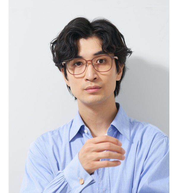  「ウェリントン型 メガネ│ズレ落ちにくい レザー調のラバーテンプルがオシャレなフレーム｜ レンズ交換券付」|メガネ|