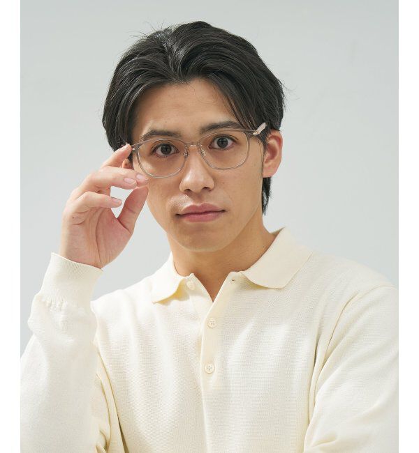  「ウェリントン型 メガネ│ズレ落ちにくい レザー調のラバーテンプルがオシャレなフレーム｜ レンズ交換券付」|メガネ|