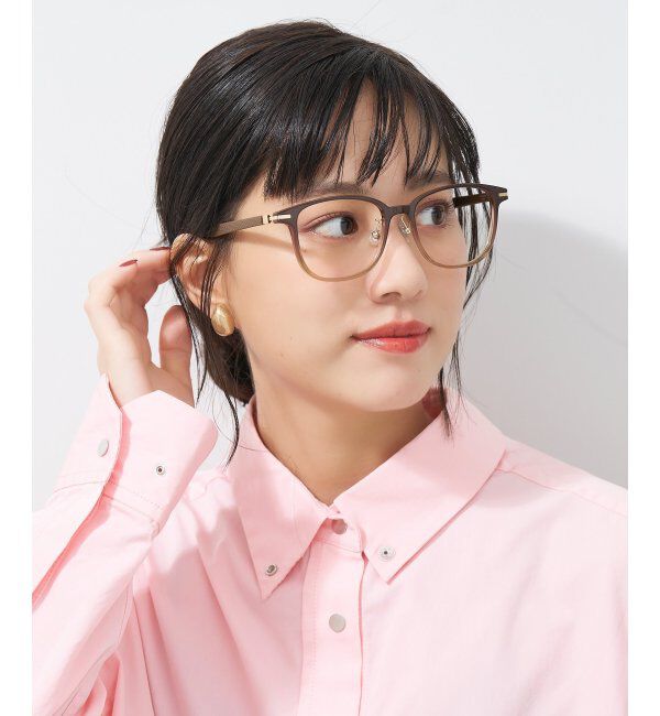  「ウェリントン型 メガネ│ズレ落ちにくい レザー調のラバーテンプルがオシャレなフレーム｜ レンズ交換券付」|メガネ|