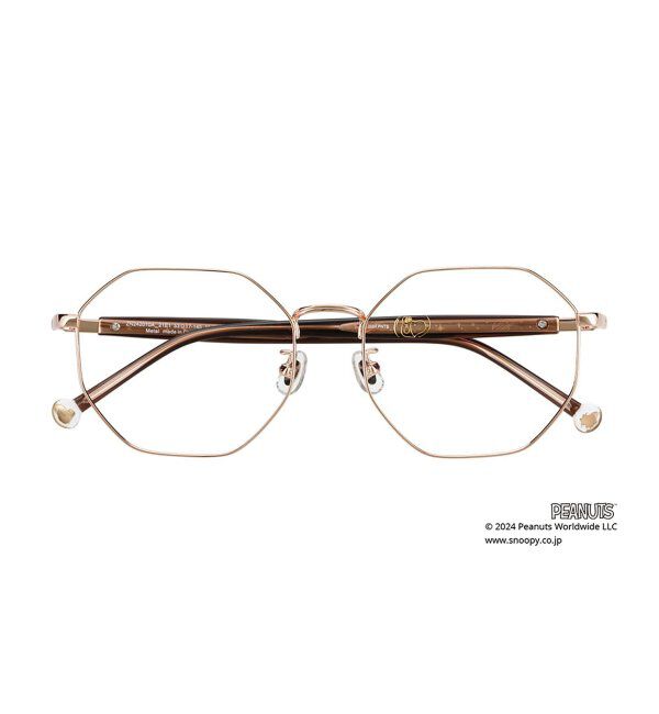  「ボストン型 メガネ |  Zoff PEANUTS COLLECTION 4 (アストロノーツ モデル) スヌーピー  レンズ交換券付」|メガネ|ピンク