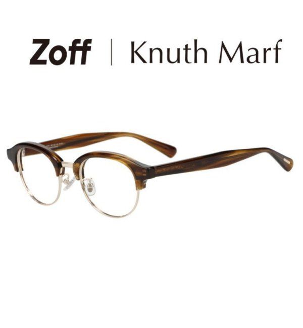  「Zoff｜Knuth Marf ボストン型 メガネ   伊達・度付きメガネ ユニセックス サーモント型   レンズ交換券付」|メガネ|