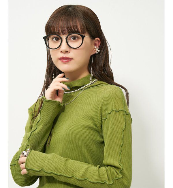  「【LOVE BY e.m.コラボ】&ldquo;culet&rdquo;｜クラウンパント型｜Zoff｜LOVE BY e.m. レンズ交換券付」|メガネ|ブラック