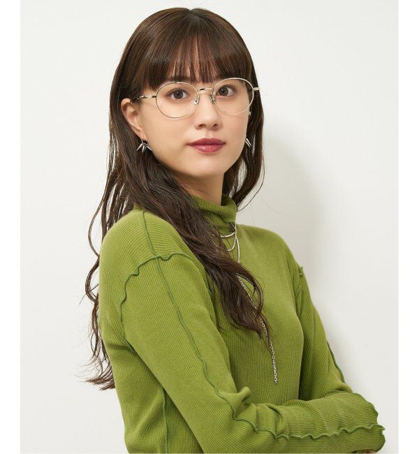  「【LOVE BY e.m.コラボ】&ldquo;flutter&rdquo;｜ボストン型メタルフレーム｜Zoff｜LOVE BY e.m. レンズ交換券付」|メガネ|ゴールド