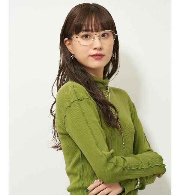  「【LOVE BY e.m.コラボ】&ldquo;flutter&rdquo;｜ボストン型メタルフレーム｜Zoff｜LOVE BY e.m. レンズ交換券付」|メガネ|