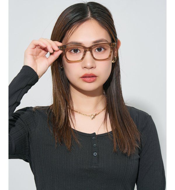  「ウエリントン型メガネ｜読書 レディース 女性用 大人可愛い 大理石｜Zoff｜CHIC レンズ交換券付」|メガネ|