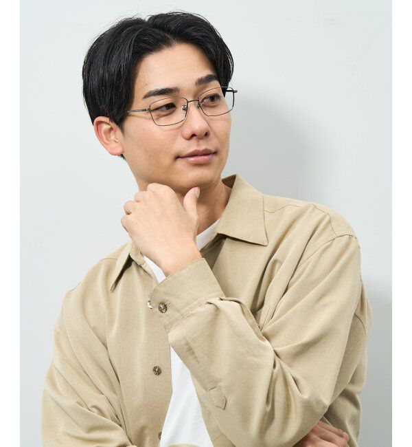  「ウェリントン型 メガネ | 軽量 耐久性 チタン 伊達メガネ ビジネス ユニセックス レンズ交換券付」|メガネ|