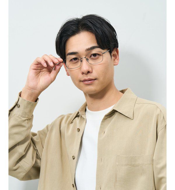  「ウェリントン型 メガネ | 軽量 耐久性 チタン 伊達メガネ ビジネス ユニセックス レンズ交換券付」|メガネ|