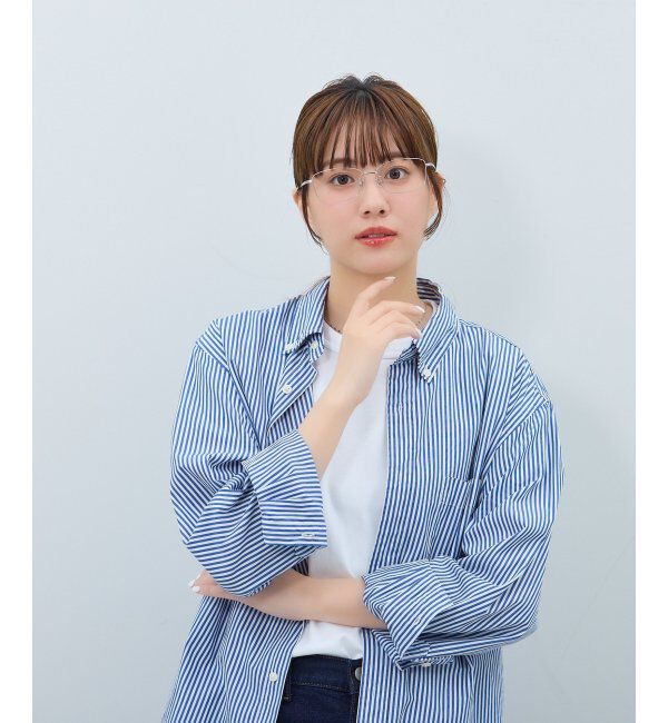  「ウェリントン型 メガネ | 軽量 耐久性 チタン 伊達メガネ ビジネス ユニセックス レンズ交換券付」|メガネ|シルバー