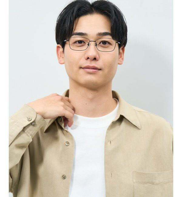  「ウェリントン型 メガネ | 軽量 耐久性 チタン 伊達メガネ ビジネス ユニセックス レンズ交換券付」|メガネ|