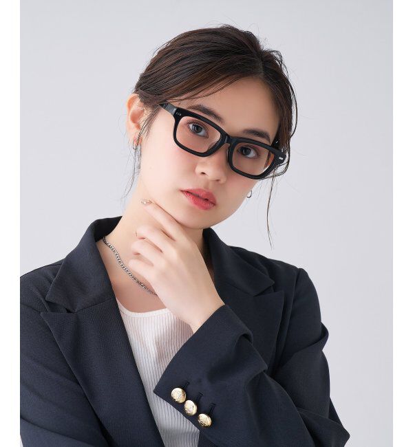  「 ウェリントン型 メガネ | 黒縁フレーム 伊達めがね 度付きユニセックス 読書  CLASSIC  レンズ交換券付」|メガネ|ブラック