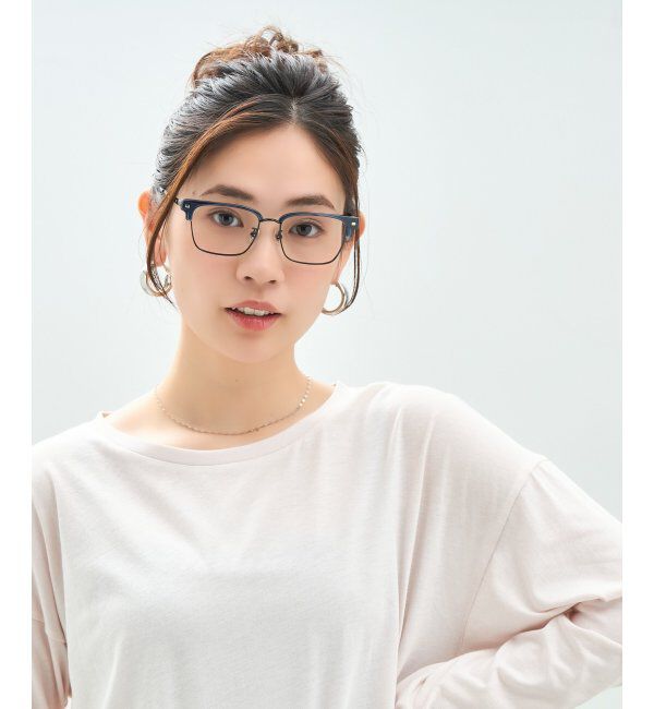  「ウェリントン型 メガネ | サーモント｜ブロー｜伊達メガネ 度付きメガネ｜ 黒  レンズ交換券付」|メガネ|濃ブルー