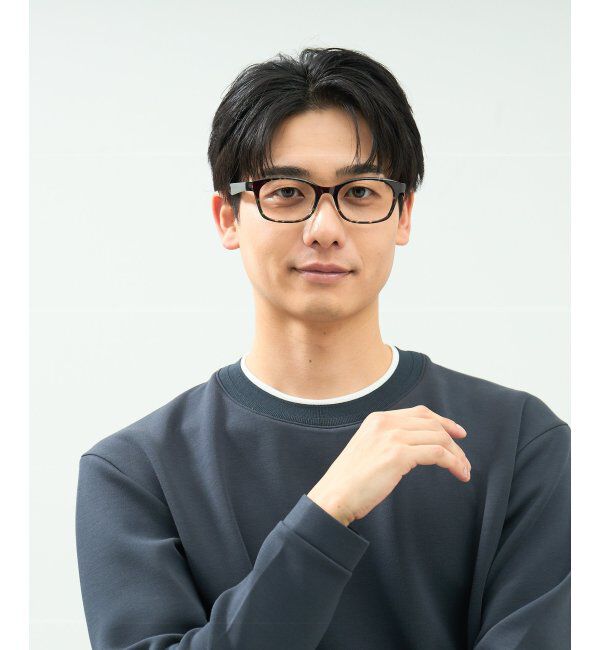  「ウェリントン型 メガネ｜軽量 柔軟性｜ズレ落ち防止｜伊達メガネ｜読書 ビジネス  レンズ交換券付」|メガネ|