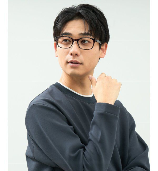  「ウェリントン型 メガネ｜軽量 柔軟性｜ズレ落ち防止｜伊達メガネ｜読書 ビジネス  レンズ交換券付」|メガネ|