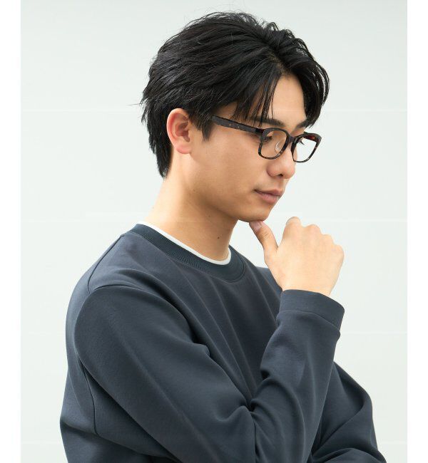  「ウェリントン型 メガネ｜軽量 柔軟性｜ズレ落ち防止｜伊達メガネ｜読書 ビジネス  レンズ交換券付」|メガネ|