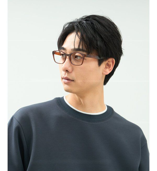  「ウェリントン型 メガネ｜軽量 柔軟性｜ズレ落ち防止｜伊達メガネ｜読書 ビジネス  レンズ交換券付」|メガネ|