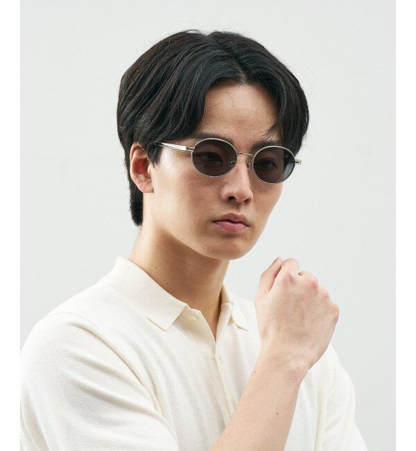  「Zoff｜STUDIO SEVEN｜オーバル型 サングラス メタルフレーム｜紫外線防止 UVカット」|サングラス|