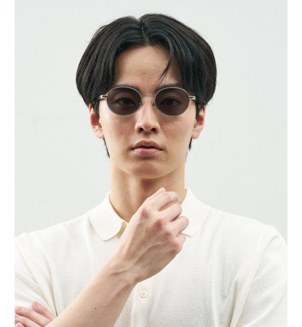  「Zoff｜STUDIO SEVEN｜オーバル型 サングラス メタルフレーム｜紫外線防止 UVカット」|サングラス|