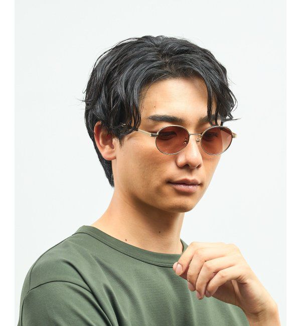  「Zoff｜STUDIO SEVEN｜オーバル型 サングラス メタルフレーム｜紫外線防止 UVカット」|サングラス|