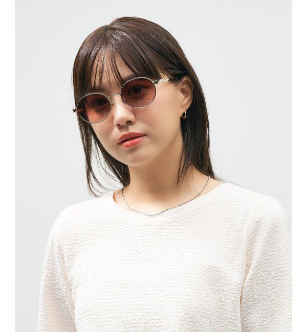  「Zoff｜STUDIO SEVEN｜オーバル型 サングラス メタルフレーム｜紫外線防止 UVカット」|サングラス|
