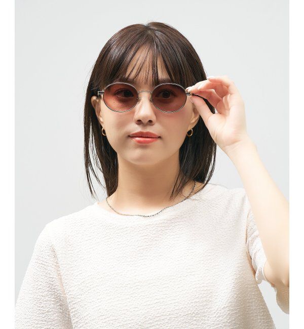  「Zoff｜STUDIO SEVEN｜オーバル型 サングラス メタルフレーム｜紫外線防止 UVカット」|サングラス|