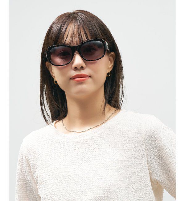 「Zoff｜takashi kumagai ウェリントン型 サングラス カラーレンズ｜大きめフレーム｜紫外線対策 UVカット  」|サングラス|茶系デミ