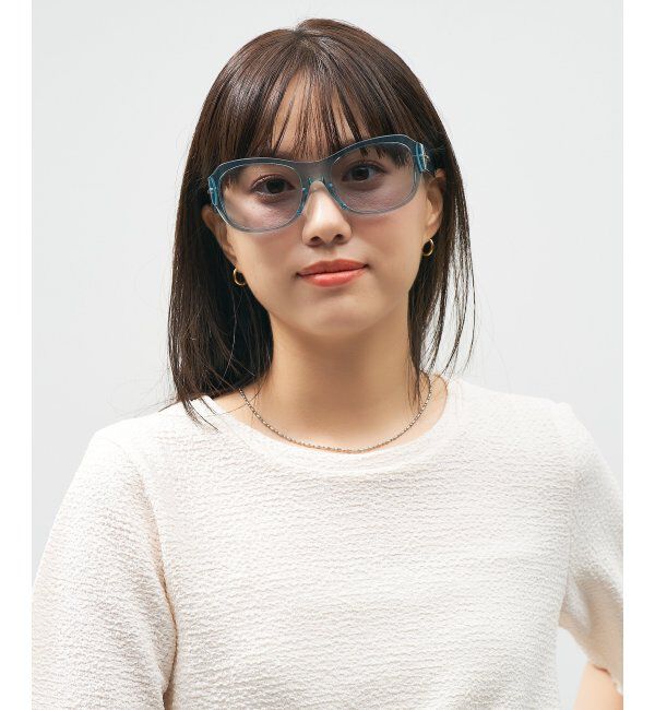  「Zoff｜takashi kumagai ウェリントン型 サングラス カラーレンズ｜大きめフレーム｜紫外線対策 UVカット  」|サングラス|濃グリーン