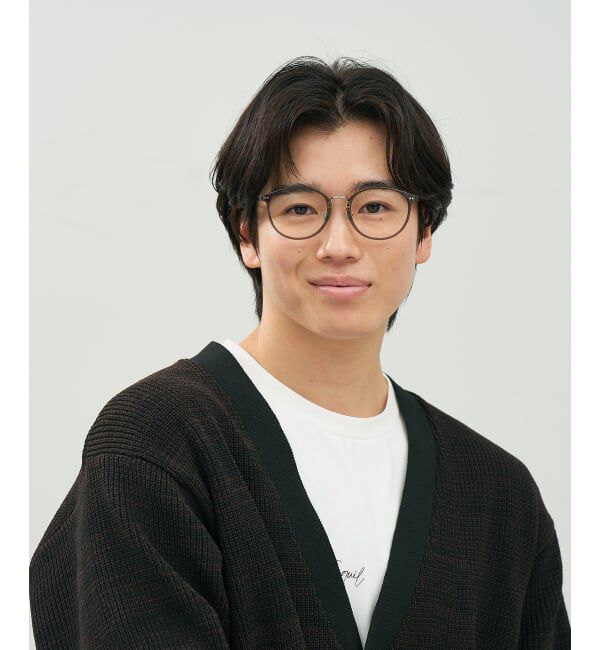  「ボストン型 メガネ | チタン 軽量 メタル コンビネーションフレーム TITANIUM (ビジネス) レンズ交換券付」|メガネ|