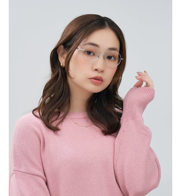  「ラウンド型 メガネ | 中顔面短縮みえメガネ 丸型 チタン 軽量 メタル 伊達 Zoff レンズ交換券付」|メガネ|
