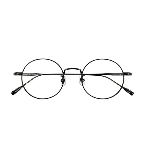  「ラウンド型 メガネ | 中顔面短縮みえメガネ 丸型 チタン 軽量 メタル 伊達 Zoff レンズ交換券付」|メガネ|