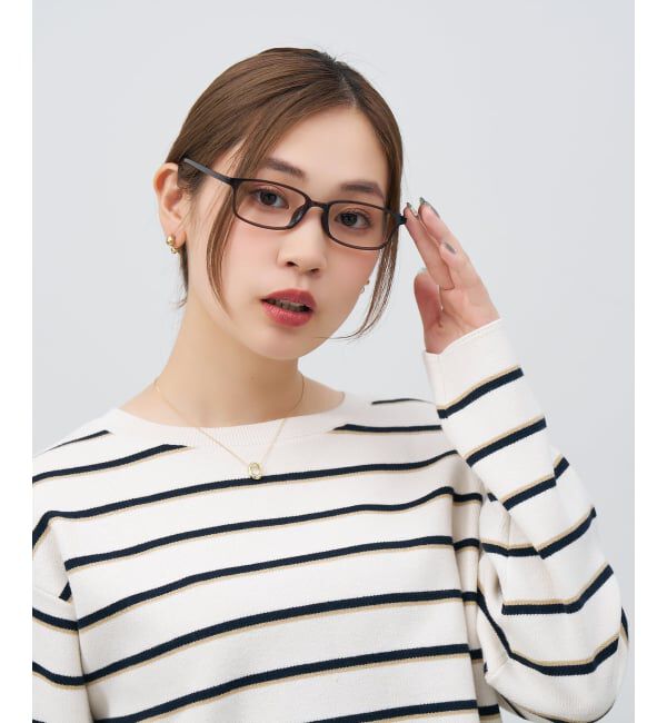  「スクエア型 メガネ | 横長 軽量 眼鏡 伊達めがね 度付き Zoff｜CLASSIC レンズ交換券付」|メガネ|薄ブラウン1