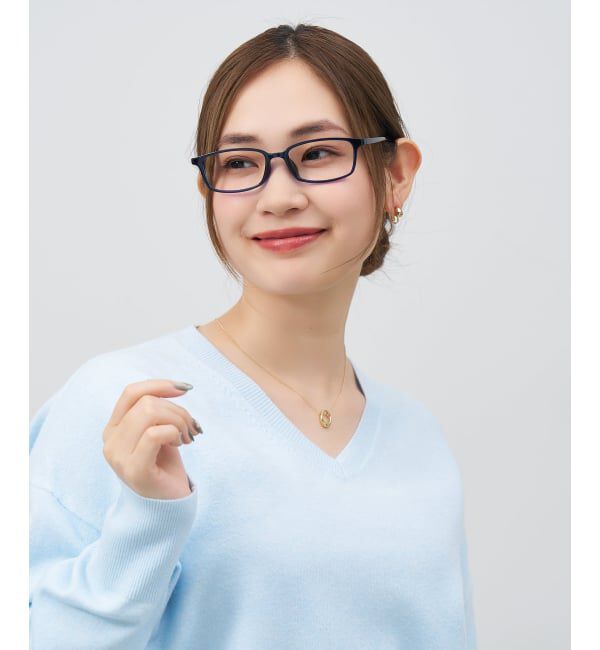 「スクエア型 メガネ | 横長 軽量 眼鏡 伊達めがね 度付き Zoff｜CLASSIC レンズ交換券付」|メガネ|ブルー