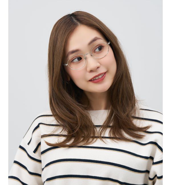  「オーバル 丸型 メガネ | メタルフレーム 眼鏡 伊達メガネ 度付き 度なし ユニセックス レンズ交換券付」|メガネ|シルバー