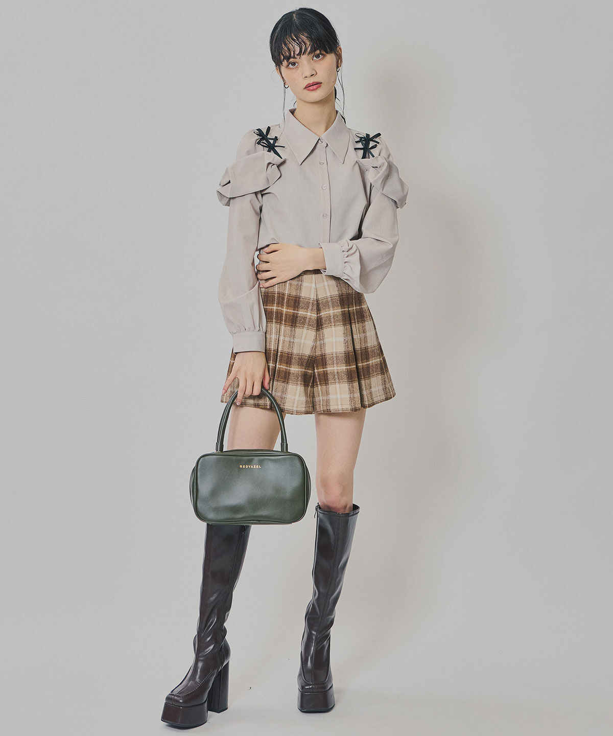 REDYAZEL「チェックタックショートパンツ」|キュロット|