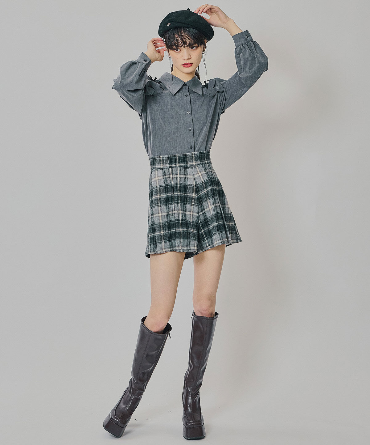 REDYAZEL「チェックタックショートパンツ」|キュロット|