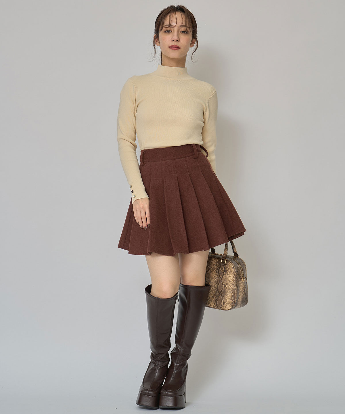 REDYAZEL「2WAYハイネックボタンニットトップス」|ニット・セーター|