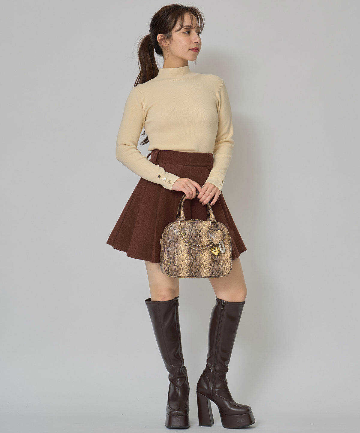 REDYAZEL「2WAYハイネックボタンニットトップス」|ニット・セーター|