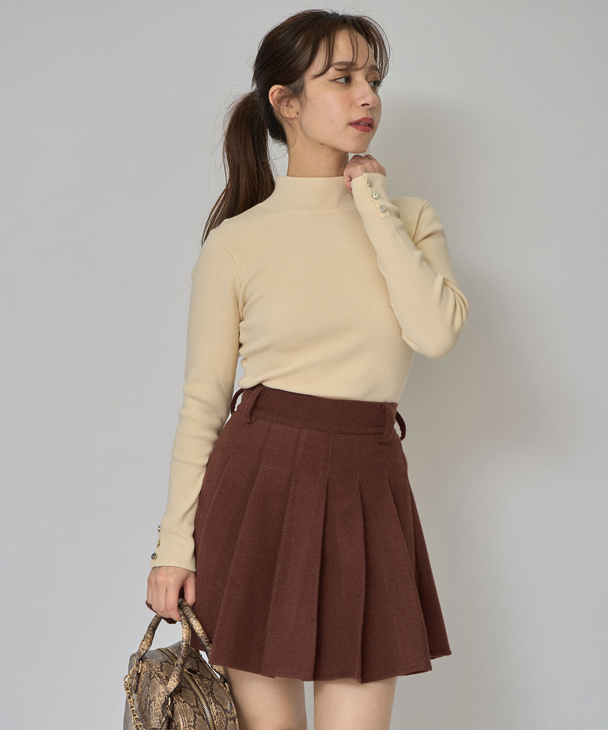 REDYAZEL「2WAYハイネックボタンニットトップス」|ニット・セーター|