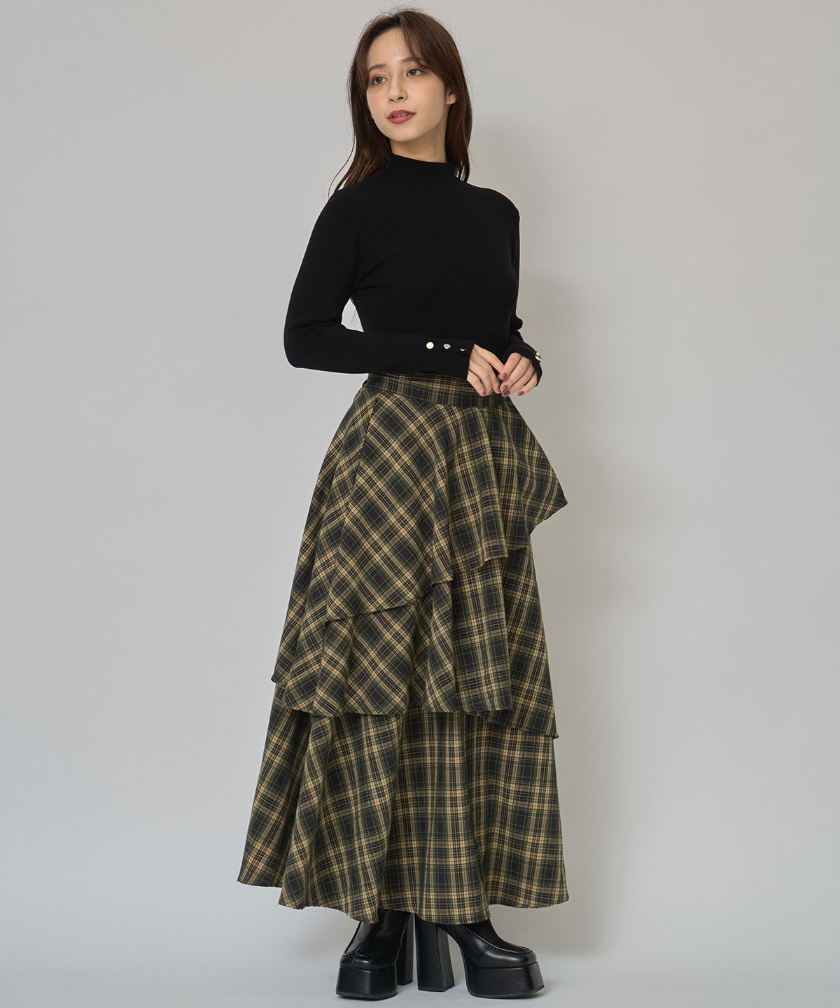 REDYAZEL「2WAYハイネックボタンニットトップス」|ニット・セーター|