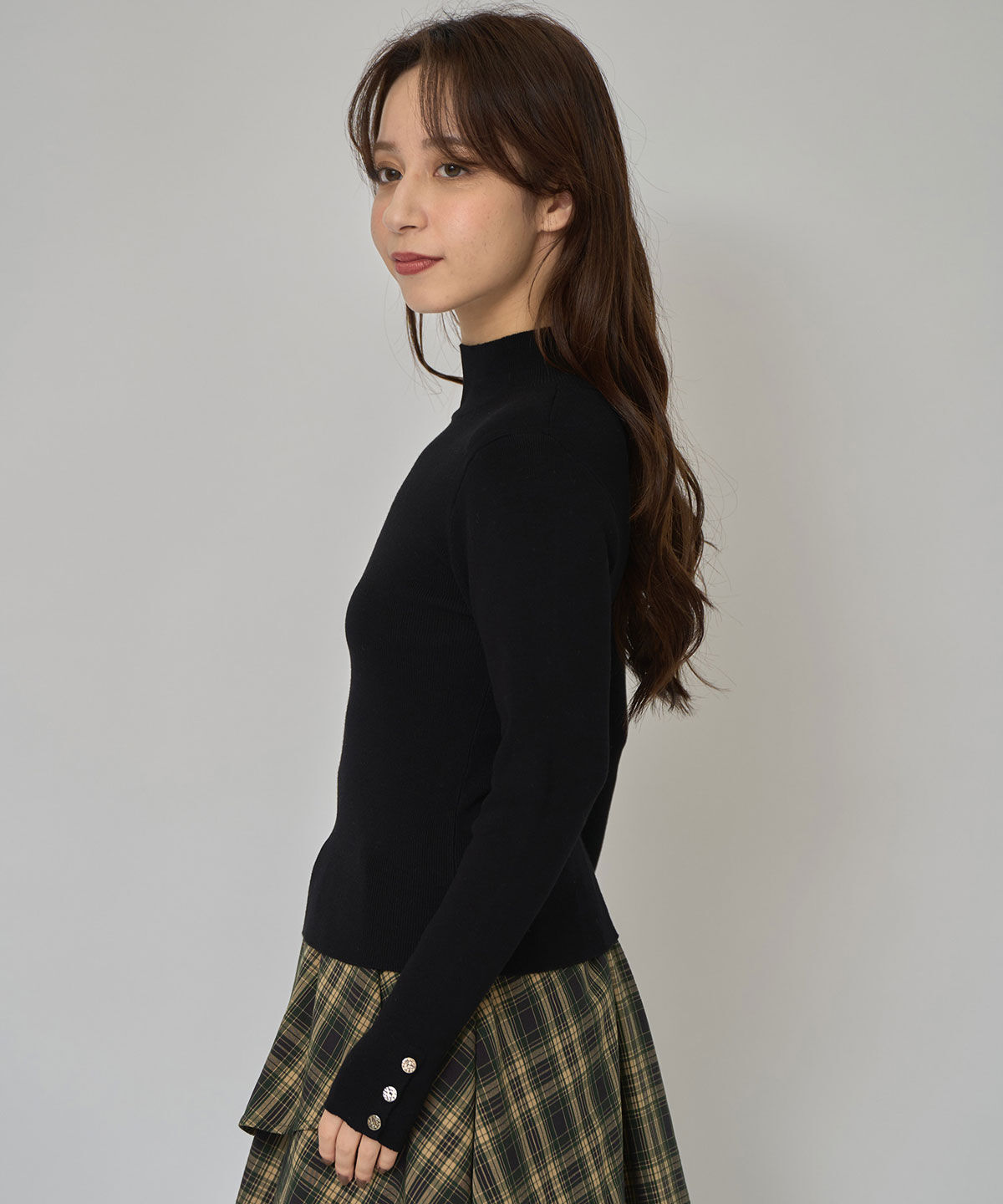 REDYAZEL「2WAYハイネックボタンニットトップス」|ニット・セーター|